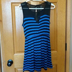 Black and blue striped dress